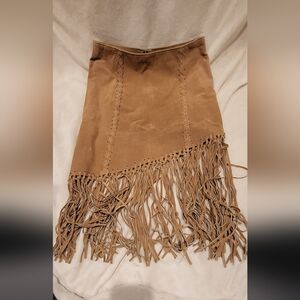 Wet Seal Leather Skirt in Tan